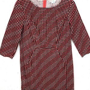 Boden Womens Hannah Polka Dot Corduroy Dress Sheath Geometric Red Black Size 8R
